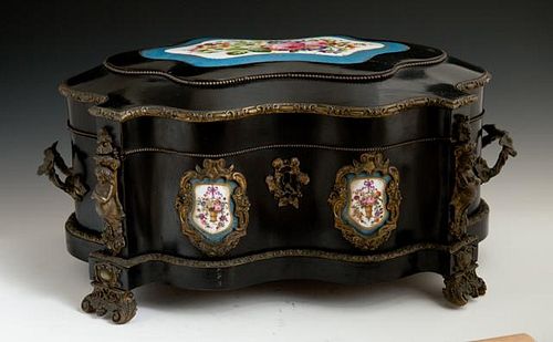 Large Napoleon III Ebonized Jewelry Casket, third