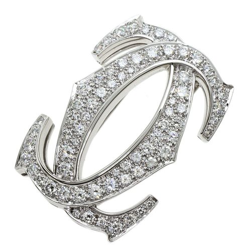 Cartier Penelope diamond brooch K18 white gold ladies CARTIER