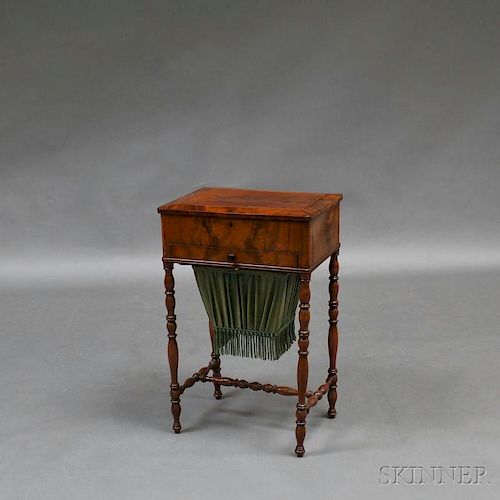 Early Victorian Mahogany Veneer Sewing Table