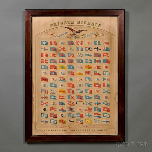 PRIVATE SIGNALS of the MERCHANTS of BOSTON   Chromolithograph