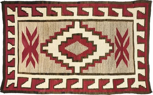 Navajo Rug, Red, Gray, Cream, & Black (ca. 1940’s)