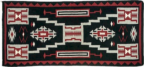 Navajo Rug with Storm Pattern (ca. 1940 - 1950)