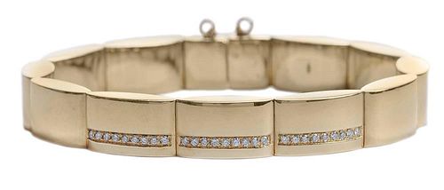 18 Kt. Gold, Diamond Bangle Bracelet