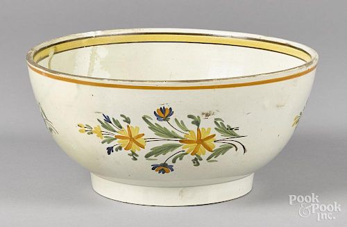English pearlware bowl, 19th c., 4 3/4'' h., 9 3/4'' dia.