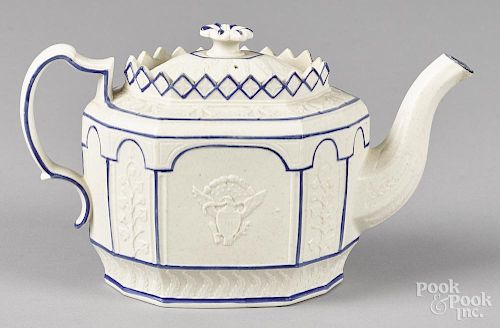 English castleford teapot, 19th c., 5 1/2'' h.