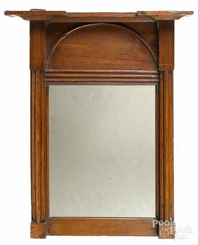 Pine looking glass, 19th c., 26'' x 16''.