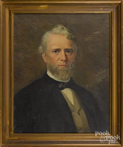 J. M. Lewis (American, late 19th c.), oil on canvas portrait of Horatio Southgate Smith, 25'' x 20''.