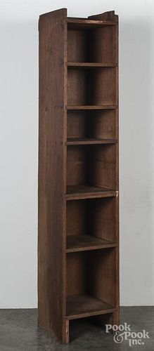 Pine chimney cupboard with open shelves, late 19th c., 82 1/2'' h., 15 3/4'' w.