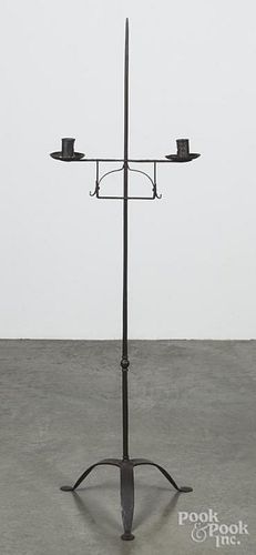 Wrought iron candlestand, early 20th c., 52 1/2'' h.