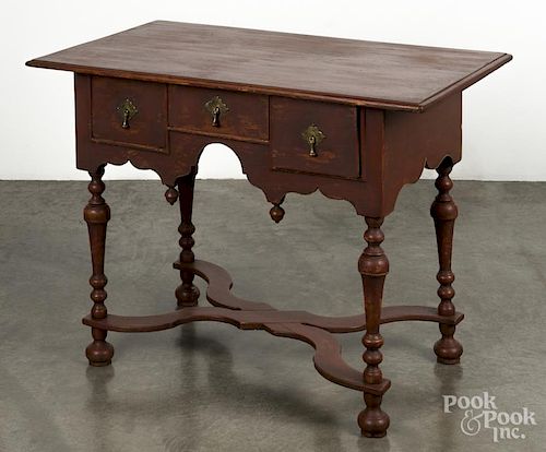 William & Mary painted pine dressing table, constructed from period and non-period elements