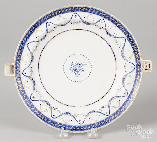 Chinese export porcelain warming dish, 19th c., 9 5/8'' dia.