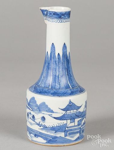 Chinese export porcelain Canton water pitcher, 19th c., 10'' h.