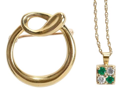 18 Kt. Gold Tiffany Pendant and Pin