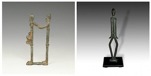 2 Lobi Figural Bronze Sculptures
