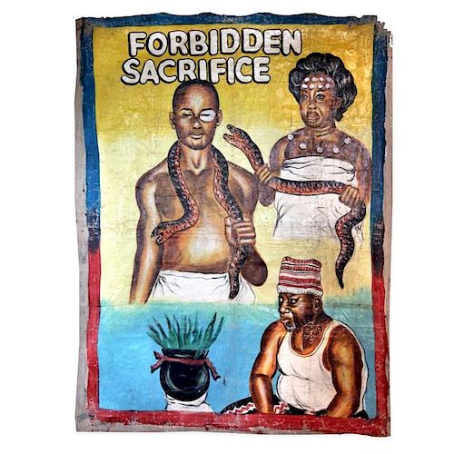 Vintage Ghanaian Movie Poster, "Forbidden Sacrifice"