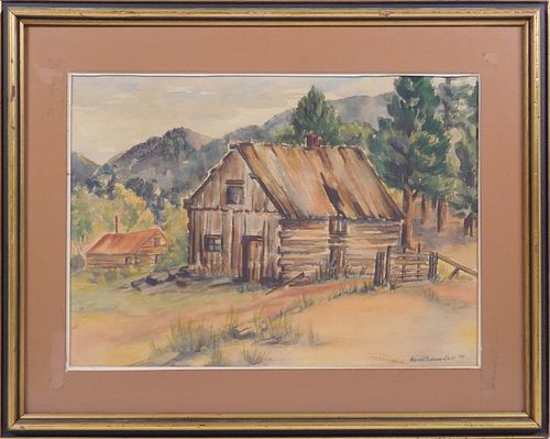 Hazel Frye Schwentker : Black Hills Log Cabin