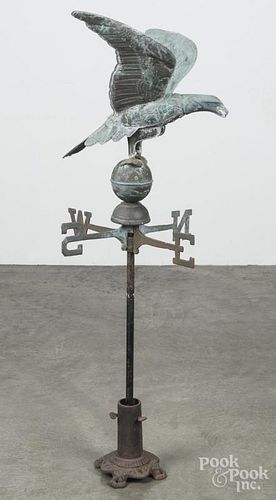 Copper eagle weathervane, late 19th c., 44 3/4'' h.