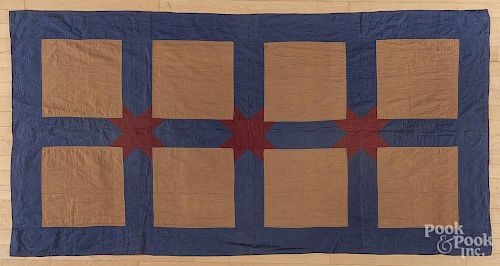 Amish block pattern youth quilt, early 20th c., 83'' x 43''.