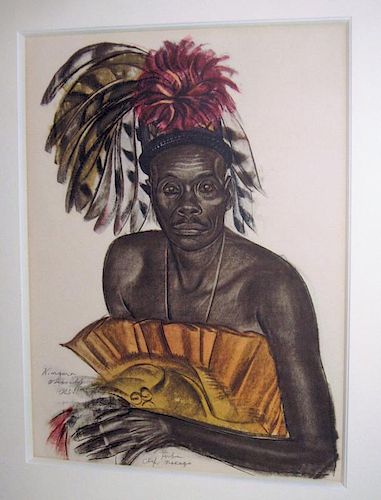 Alexander Evgenievich Yakovlev (1887-1938) African Chief Engraving