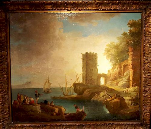 Continental School Castle with Seascape