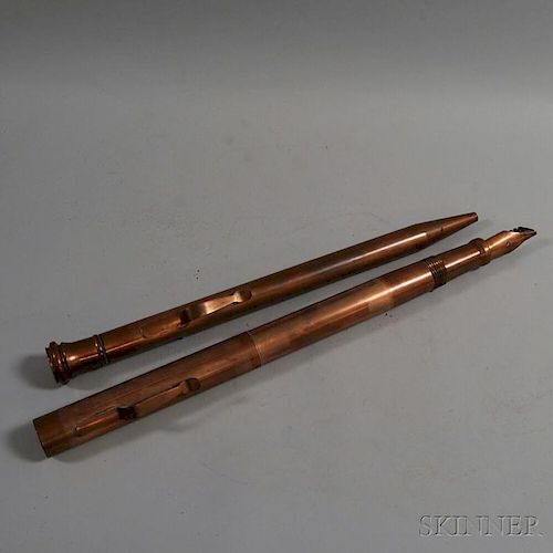Two Large Copper Pen Displays