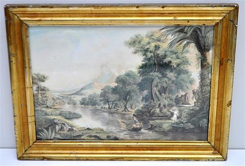 19TH C. WATERCOLOR AFTER THOMAS COLE - YOUTH
