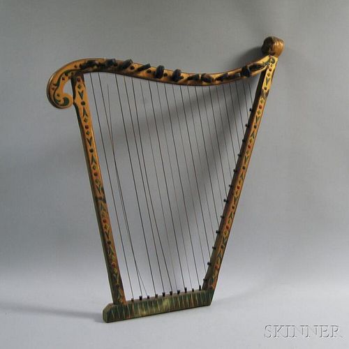 Ceremonial Paint-decorated Oddfellows Harp