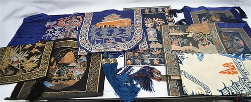 9 VTG 1920S-30S CHINESE SILK EMBROIDERED ITEMS