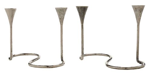 Pair Mexican Sterling Candelabra