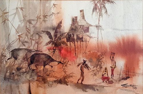 Romeo Tabuena (1921-2015) watercolor painting