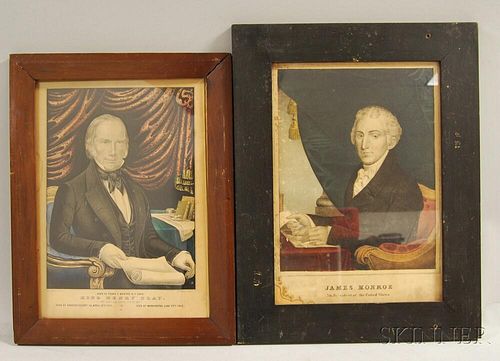 Two Framed Hand-colored Engravings of James Monroe and Henry Clay
