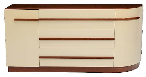 White Lacquered and Mahogany
