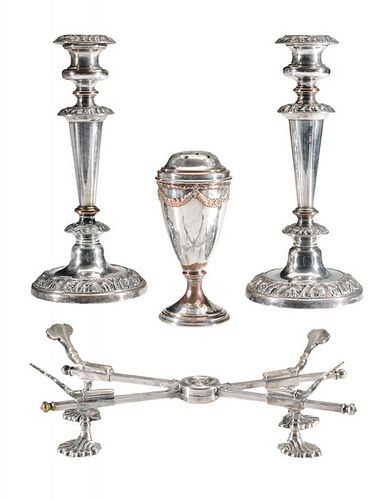 Four Pieces Silver-Plate