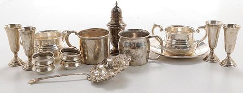 Nineteen Pieces Sterling Table Items