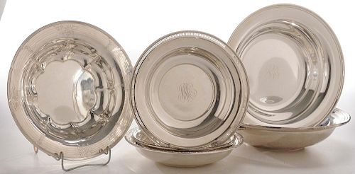 Six Sterling Silver Bowls