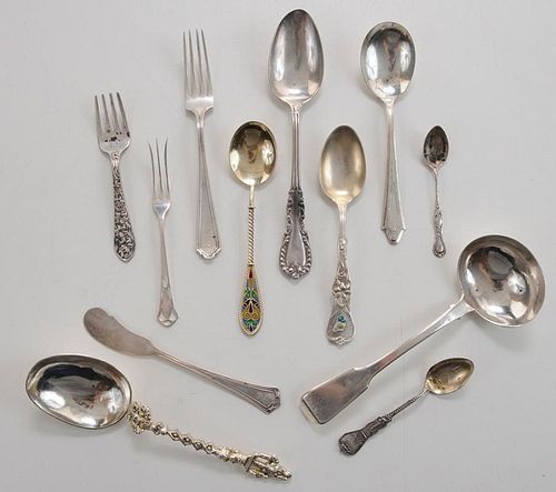 Fifty-Two Pieces Sterling Flatware
