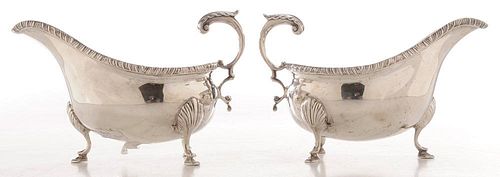 Pair of English Silver Sauce Boats