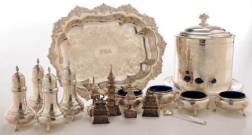 Sixteen Pieces of Silver Table Items