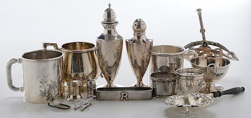 Forty-Nine Sterling Small Table Items