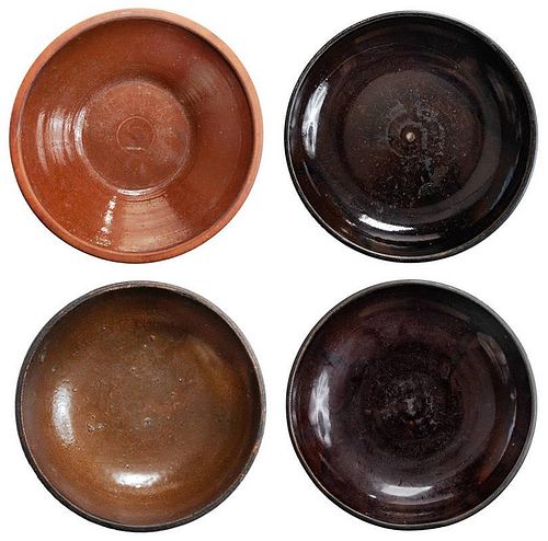 Four Early Redware Bowls