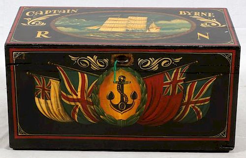 HAND PAINTED CAMPAIGN TRUNK