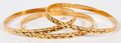 18KT YELLOW GOLD BABY BANGLES