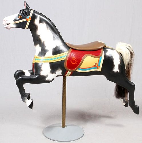 HAND PAINTED WOOD CAROUSEL HORSE