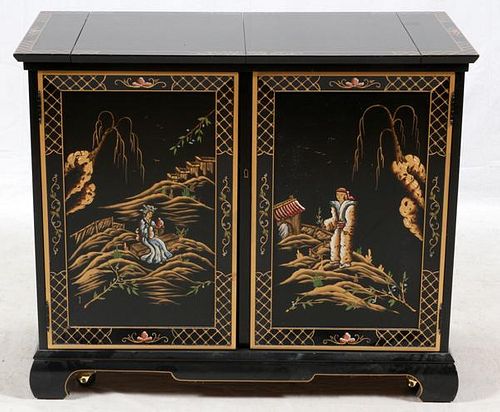 JASPER CHINOISERIE STYLE PAINTED CONTEMPORARY BAR