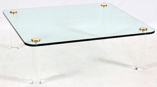 PACE GLASS/LUCITE COCKTAIL TABLE