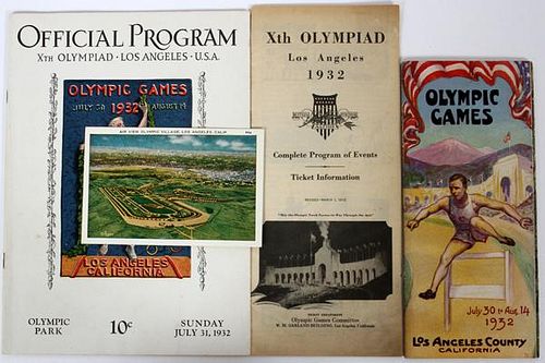 1932 XTH OLYMPIAD LOS ANGELES PROGRAM BROCHURE ETC.