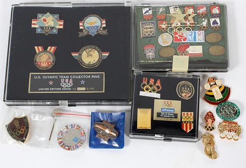 OLYMPIC COLLECTOR PIN SETS CASED AND LOOSE