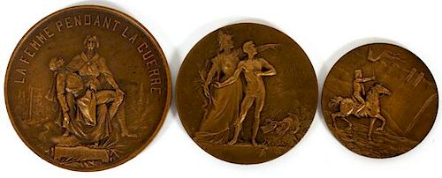 ALLOUARDY LOUDRAY & MONTAGNY BRONZE MEDALS 3 PIECES
