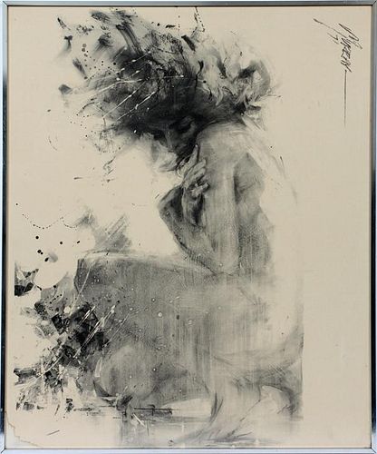 AFTER MURRAY, OFFSET LITHOGRAPH 1971, CROUCHING FEMALE NUDE
