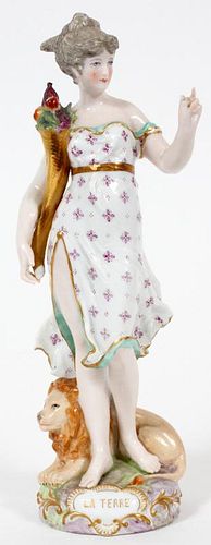 GERMAN HAND PAINTED PORCELAIN FIGURE EARLY 20TH C.
